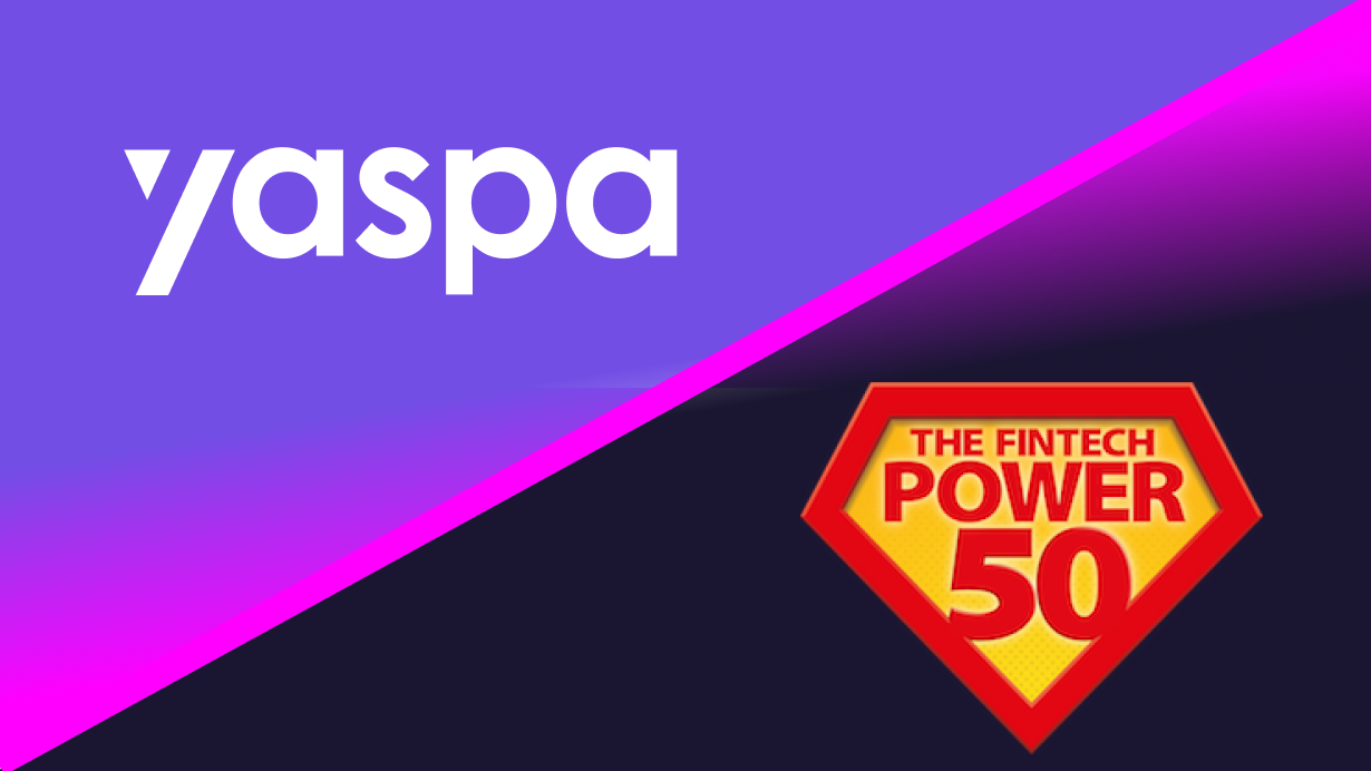 photo of yaspa and Fintech power of 50 logos