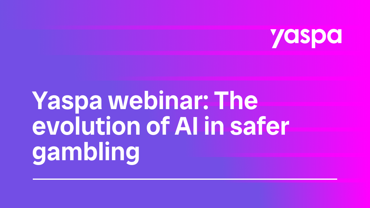 thumbnail with text saying Yaspa webinar: The evolution of AI in safer gambling