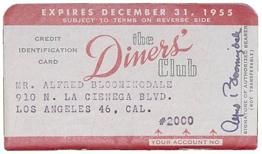 The Diners Club was popular among the wealthy and interstate travellers