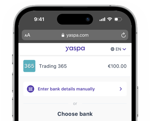 photo of phone showing a bank transaction through yaspa