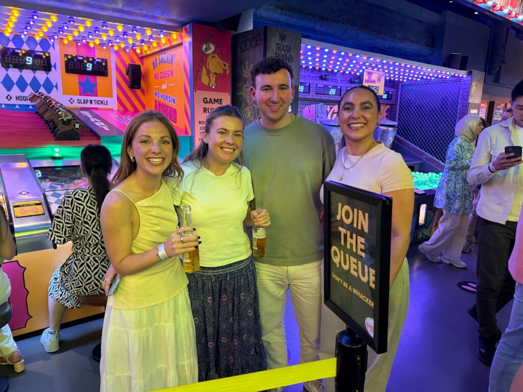 Photo of yaspa team at an arcade