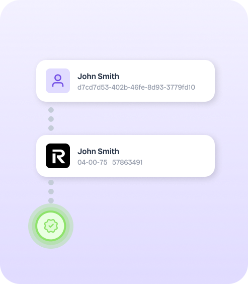a example of how the two bank accounts are connected after being verified