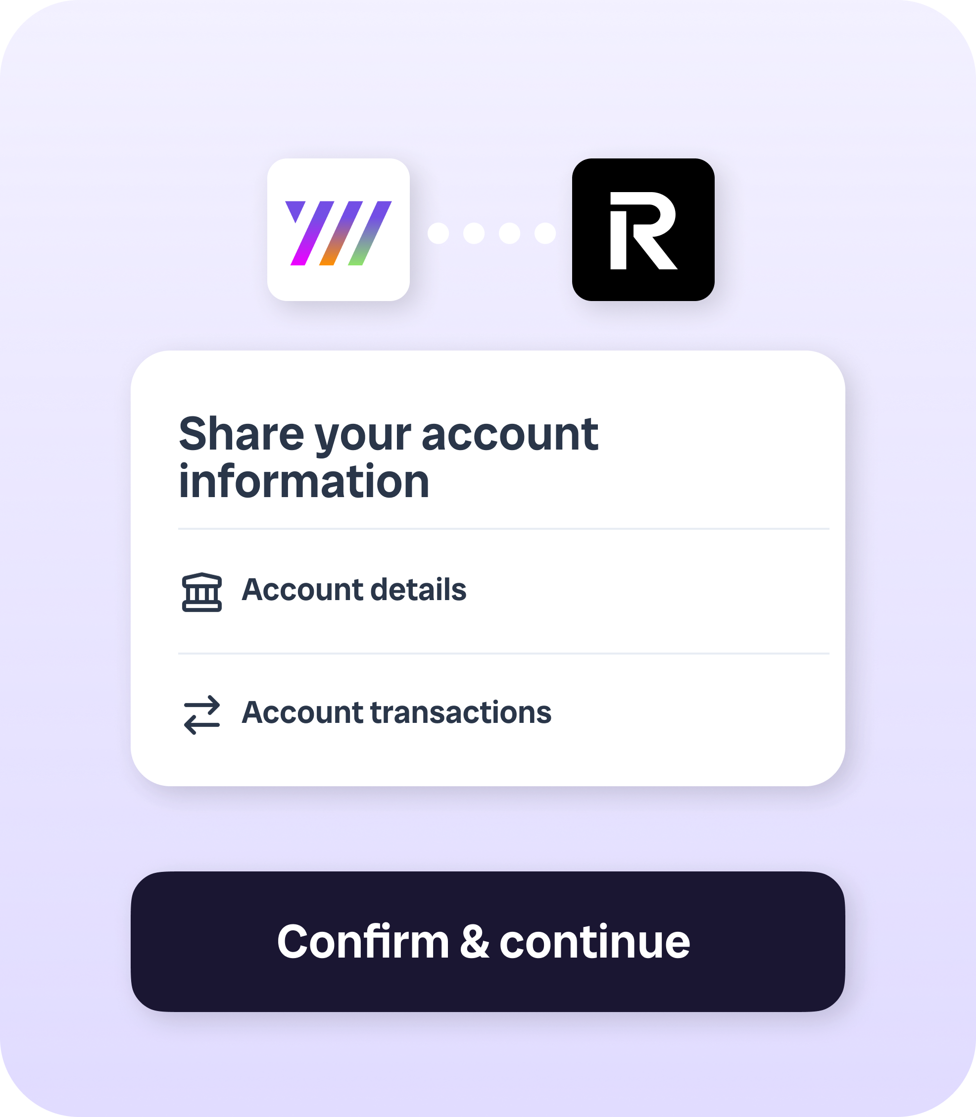 a display of revolut and yaspa logos being linked with text ' share your account information'